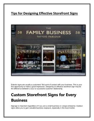 Design a Custom Storefront Signs for your Businesses