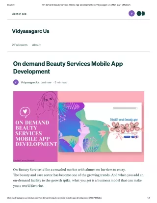 On demand Beauty Services Mobile App Development
