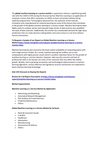 the global machine learning as a service market