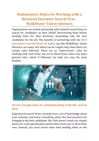 rudimentary rules for working with a retained