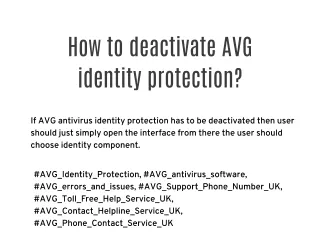 How to deactivate AVG identity protection?