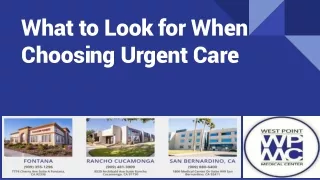 what to look for when choosing urgent care