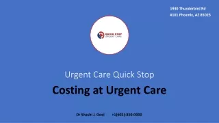 Costing at Urgent care