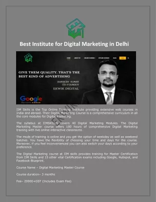 best institute for digital marketing in delhi
