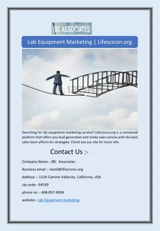 Lab Equipment Marketing | Lifescicon.org