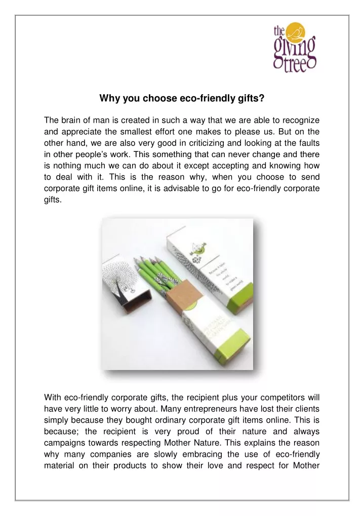 why you choose eco friendly gifts