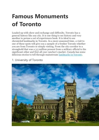 famous monuments of toronto