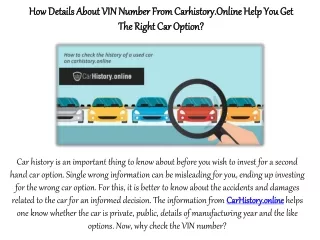 how details about vin number from how details