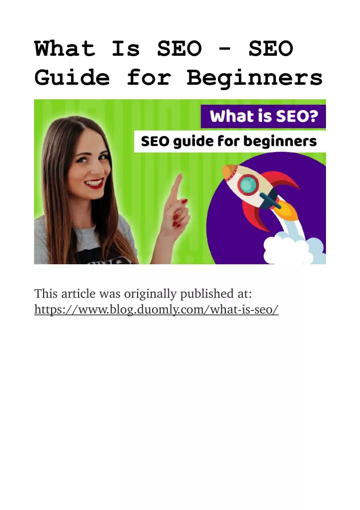 what is seo seo guide for beginners