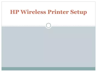 HP wireless printer setup