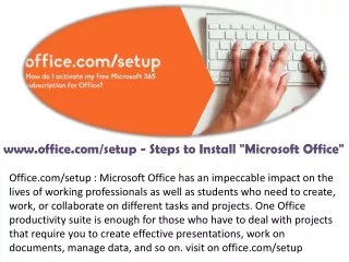 www.office.com/setup - Steps to Install "Microsoft Office"