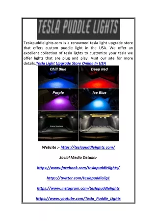 teslapuddlelights com is a renowned tesla light