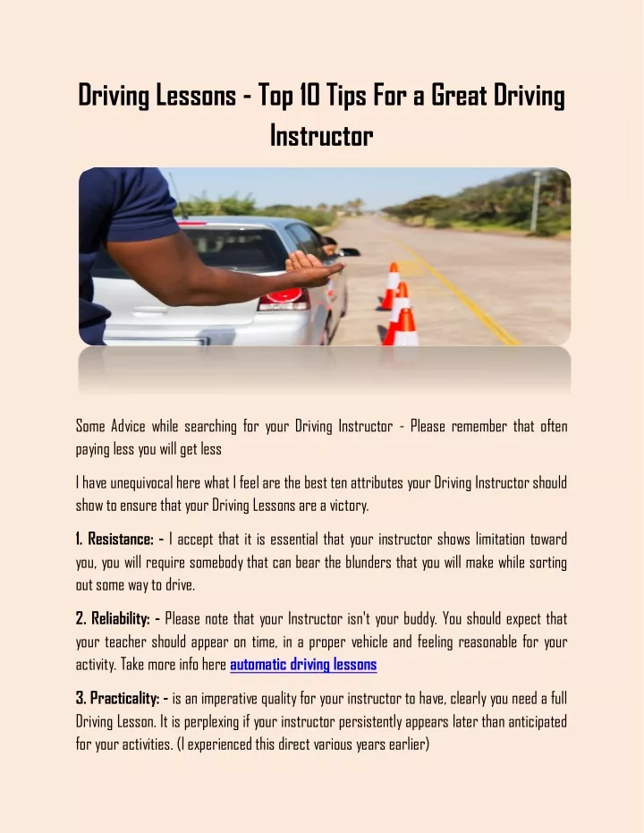 driving lessons top 10 tips for a great driving