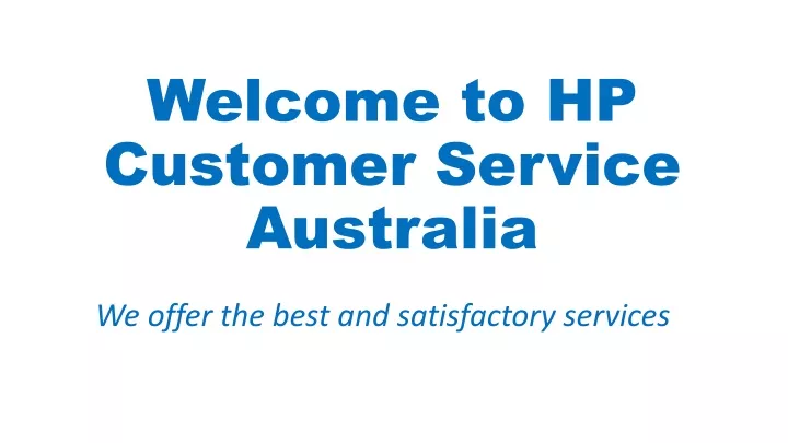 welcome to hp customer service australia