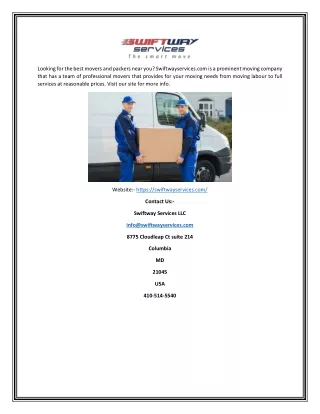 Moving Companies Near Me | Swiftwayservices.com