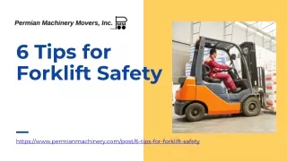 6 Tips for Forklift Safety