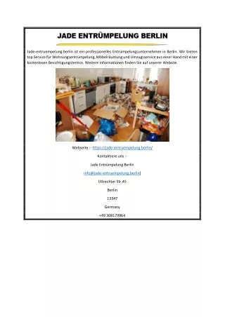 jade entruempelung berlin ist ein professionelles