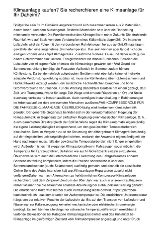 Klimaanlage kaufen? Sie recherchieren eine Klimaanlage für Ihr Daheim?