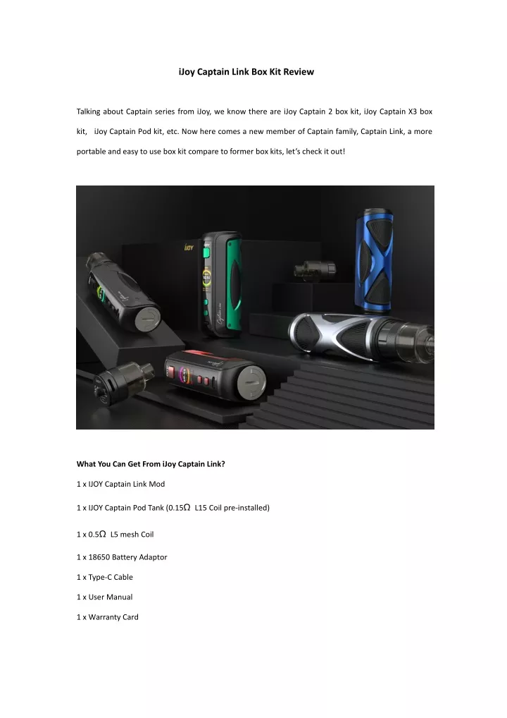 ijoy captain link box kit review