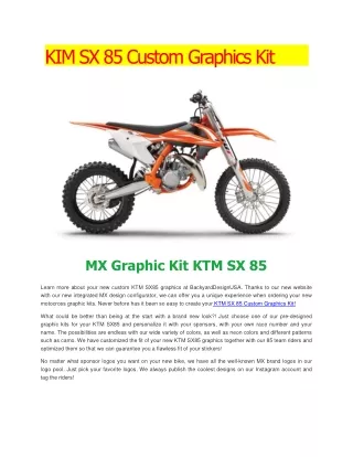 kim sx 85 custom graphics kit