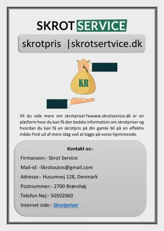 skrotpris  |skrotsertvice.dk