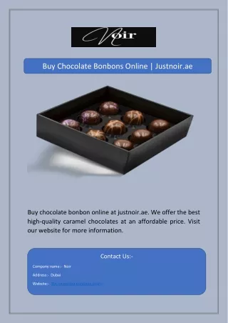 Buy Chocolate Bonbons Online | Justnoir.ae