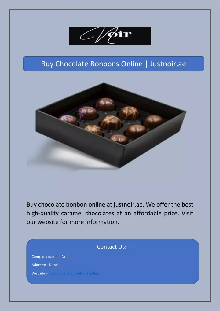 buy chocolate bonbons online justnoir ae