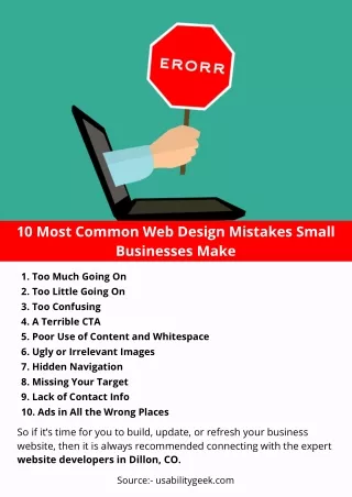 10 most common web design mistakes small