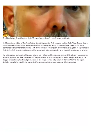 the near future report review is jeff brown