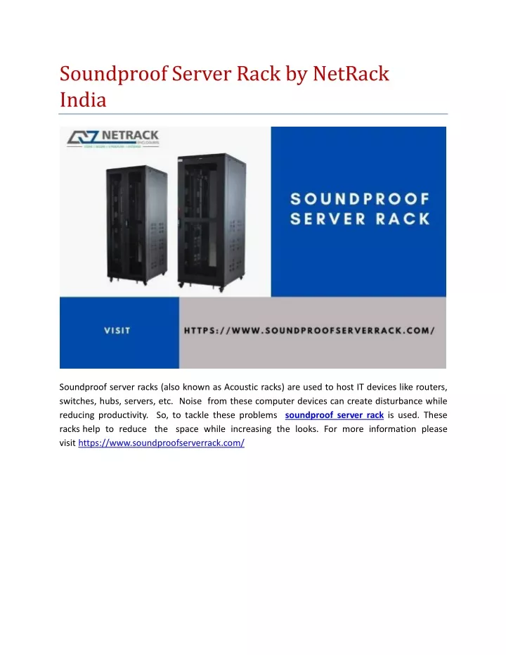 soundproof server rack by netrack india