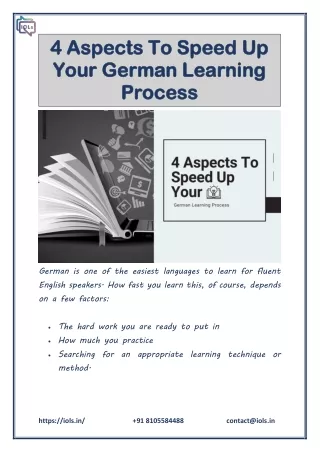 4 Aspects To Speed Up Your German Learning Process