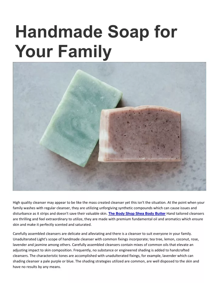 handmade soap for your family