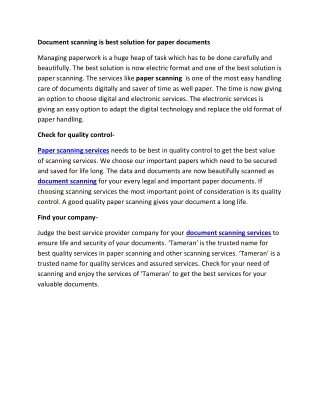 document scanning is best solution for paper