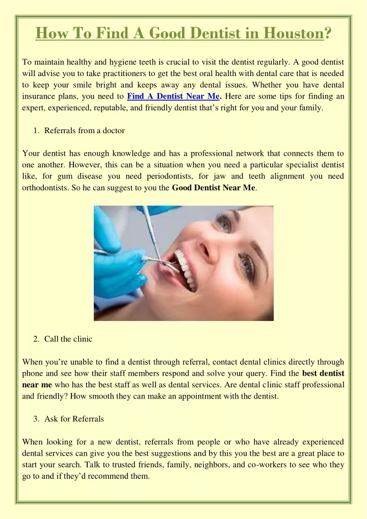 how to find a good dentist in houston