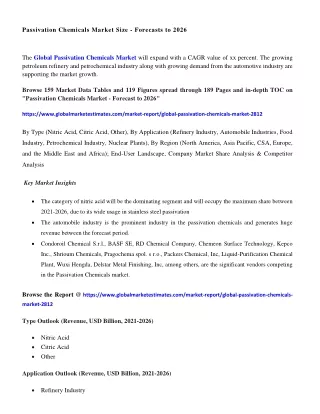passivation chemicals market size forecasts