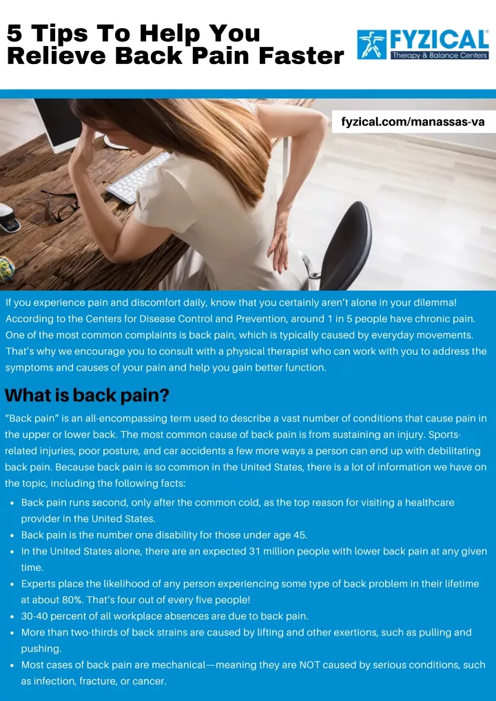 5 tips to help you relieve back pain faster