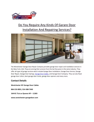 Best Garage Door Installation and Repair Services in Newyork, USA