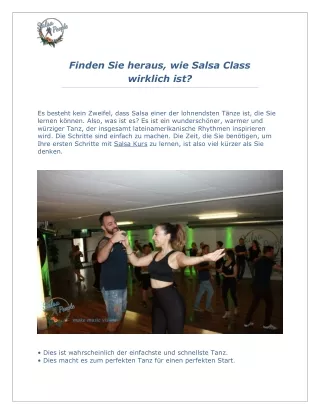 finden sie heraus wie salsa class wirklich ist