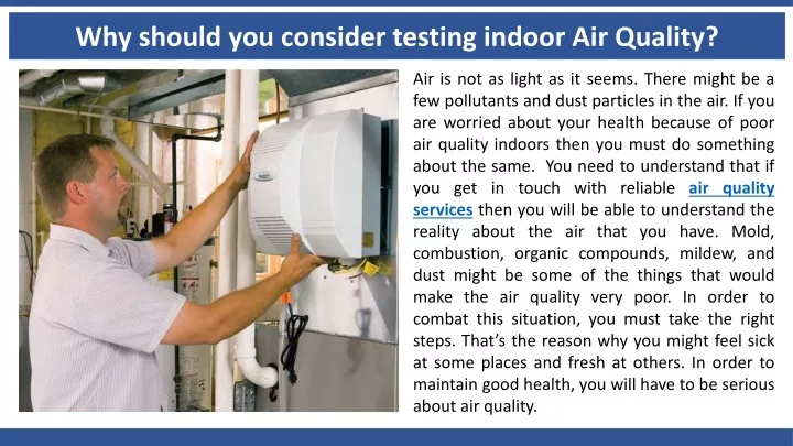 why should you consider testing indoor air quality