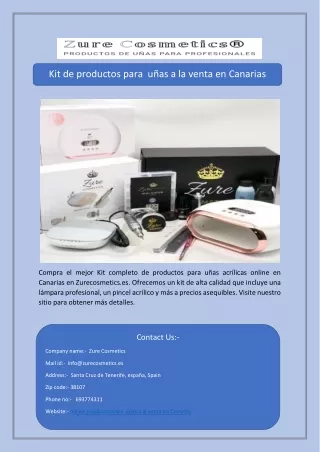 Kit de productos para  uñas a la venta en Canarias