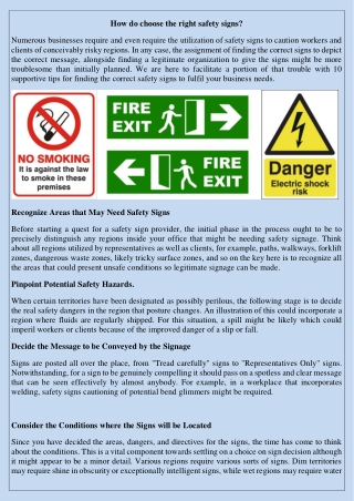 how do choose the right safety signs