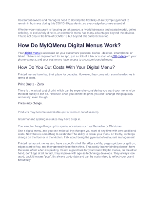 How a Digital Menu Can Help Your Restaurant Cut Costs AND Increase Revenue?