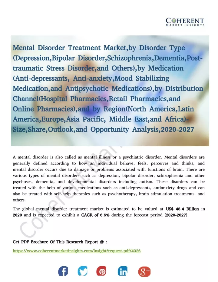 mental disorder treatment market by disorder type