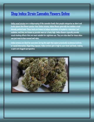 Shop Indica Strain Cannabis Online In Canada at Carly’s Garden