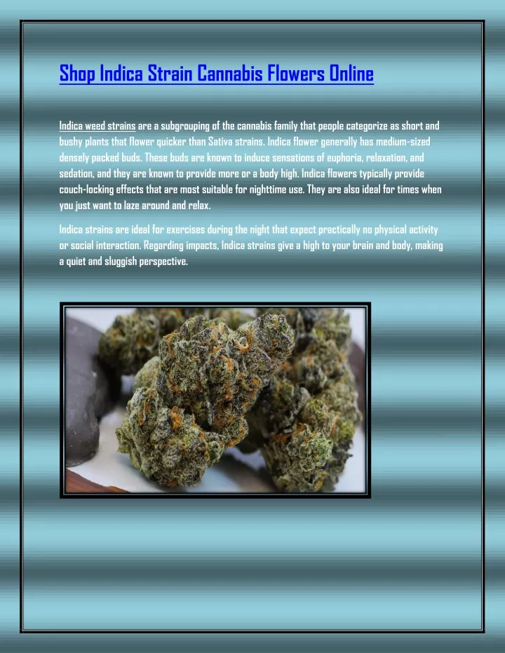 shop indica strain cannabis flowers online