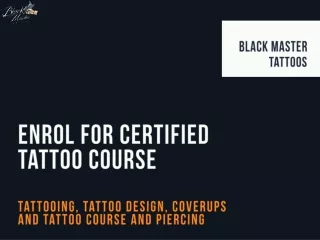 Enrol For Certified Tattoo Course