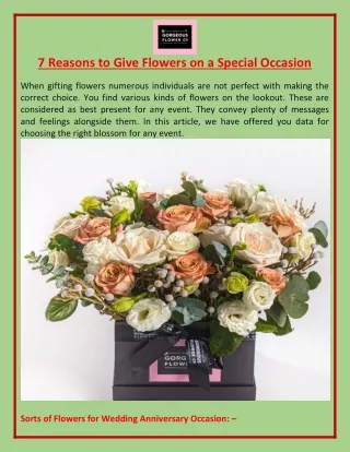 7 Reasons to Give Flowers on a Special Occasion