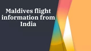 Maldives flight information from India