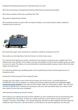 inexperienced hauling recycling junk trash