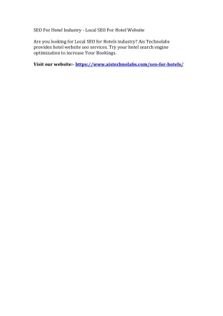 seo for hotel industry local seo for hotel website